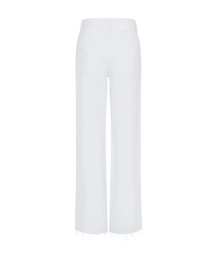 One Teaspoon Denim Jeans Women Fresh White Wide Leg Jeans 8211 Jackson Mid Waist