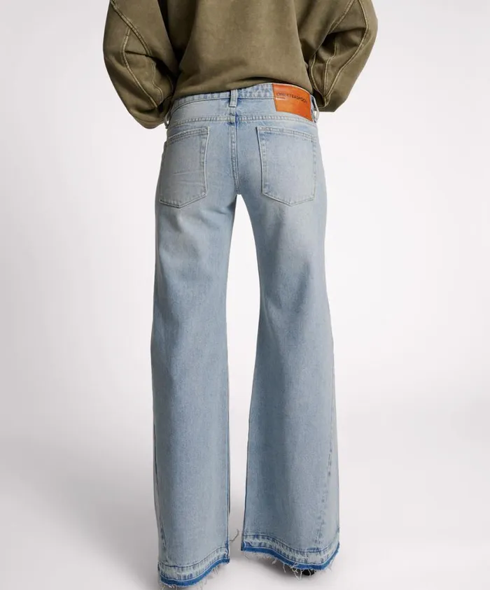 One Teaspoon Denim Jeans Women Hendrixe Johnnies Low Waist Wide Leg Jean