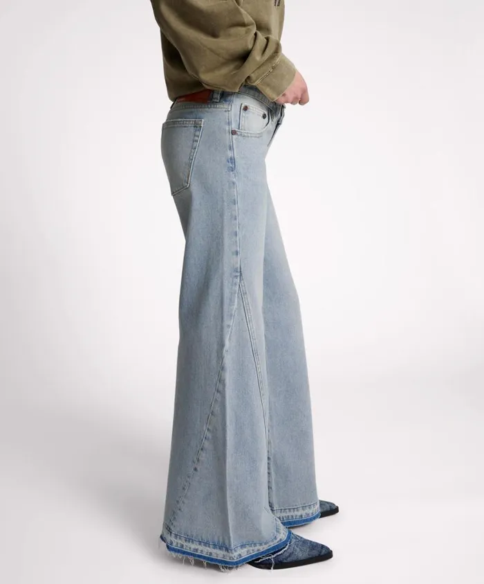 One Teaspoon Denim Jeans Women Hendrixe Johnnies Low Waist Wide Leg Jean