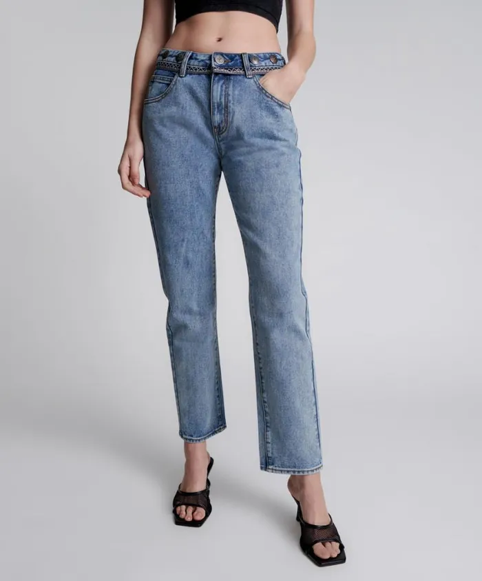 One Teaspoon Denim Jeans Women Hollywood Truckers Straight Leg Jean