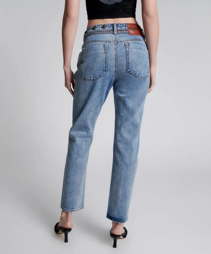 One Teaspoon Denim Jeans Women Hollywood Truckers Straight Leg Jean