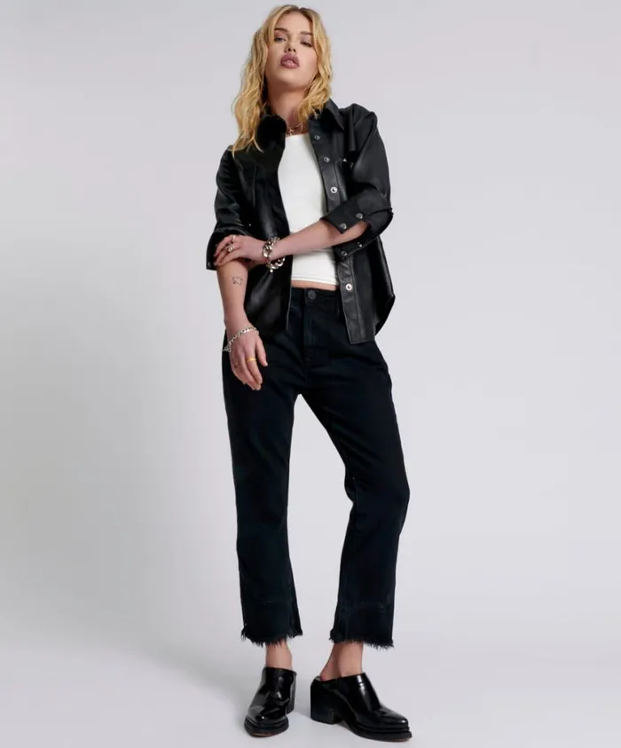 One Teaspoon Denim Jeans Women Kicks Mid Waist Kick Flare Jean