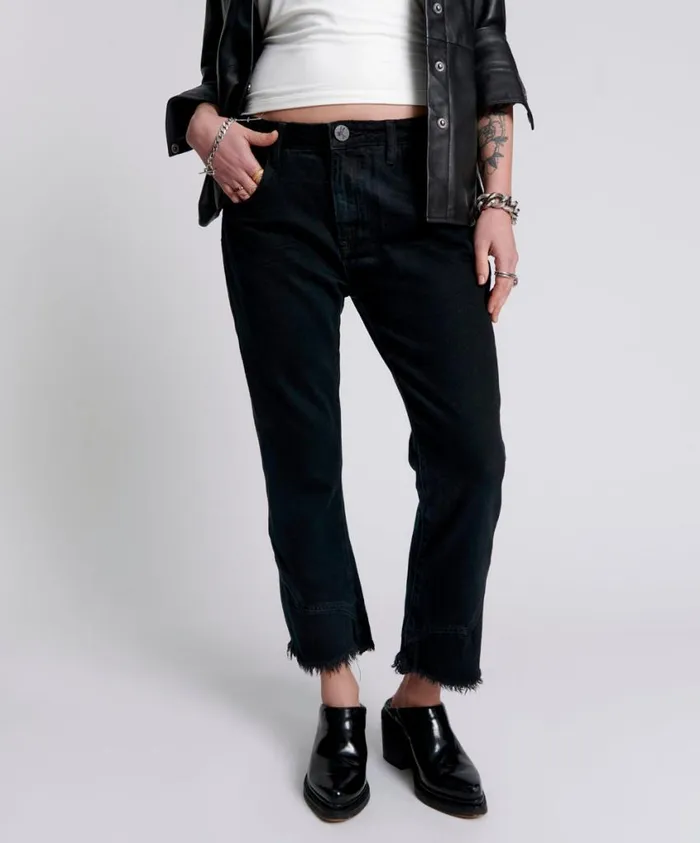 One Teaspoon Denim Jeans Women Kicks Mid Waist Kick Flare Jean