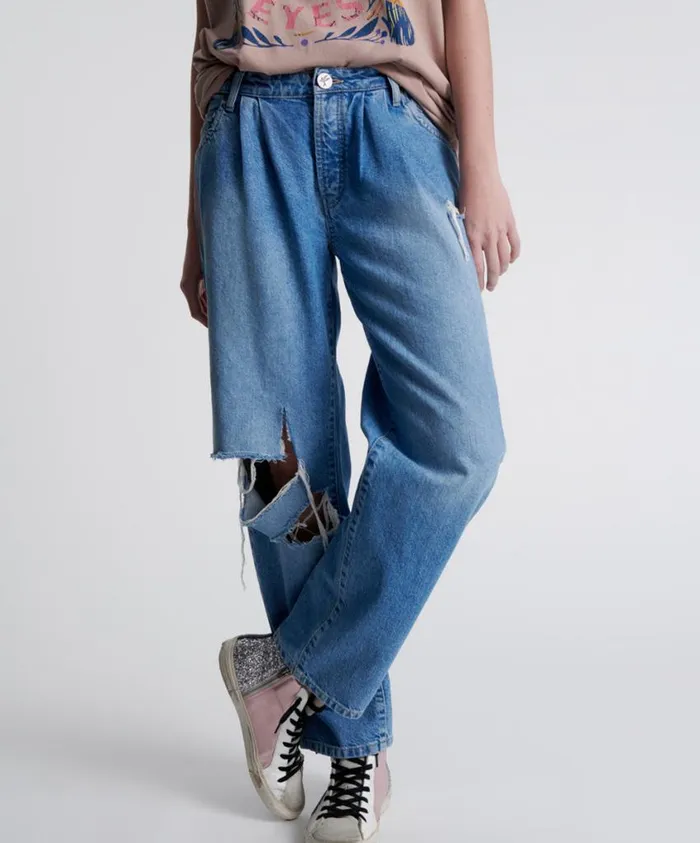 One Teaspoon Denim Jeans Women Linear Blue Smiths Trouser Jean
