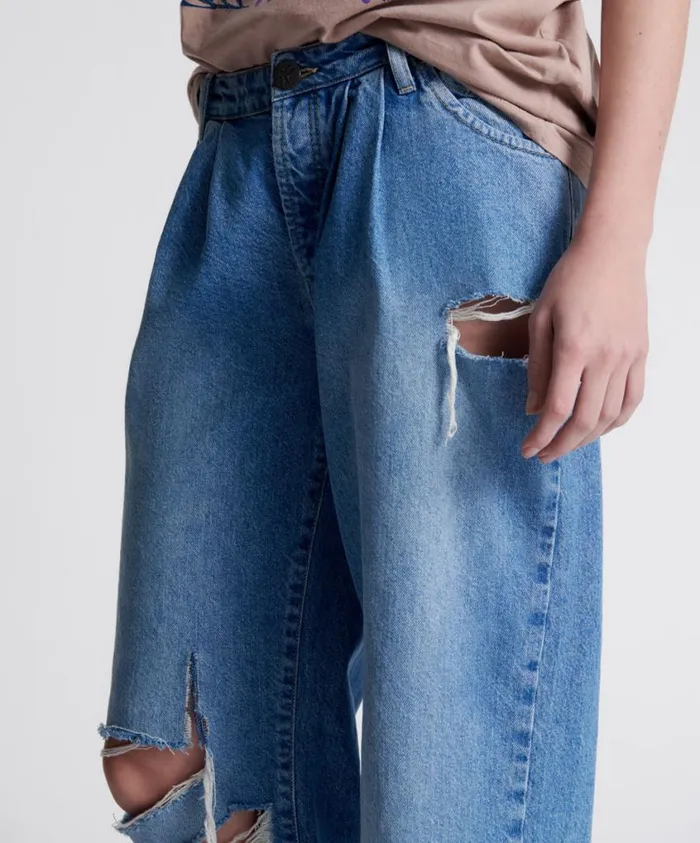 One Teaspoon Denim Jeans Women Linear Blue Smiths Trouser Jean