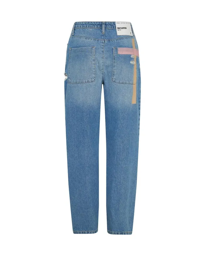 One Teaspoon Denim Jeans Women Linear Blue Smiths Trouser Jean