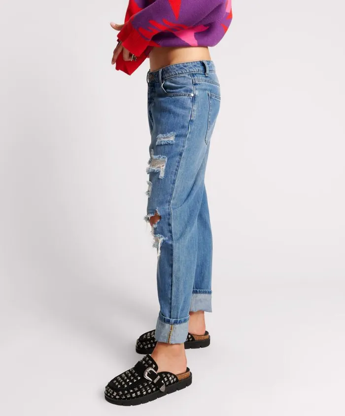 One Teaspoon Denim Jeans Women Midtown Messed Up Saints Boyfriend Jeans