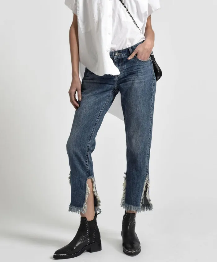 One Teaspoon Denim Jeans Women Oxford Awesome Baggies Straight Leg Jean