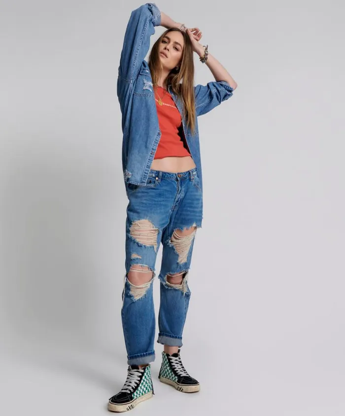 One Teaspoon Denim Jeans Women Pacifica Saints Boyfriend Jeans