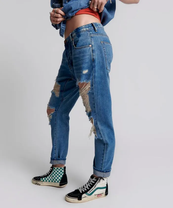 One Teaspoon Denim Jeans Women Pacifica Saints Boyfriend Jeans