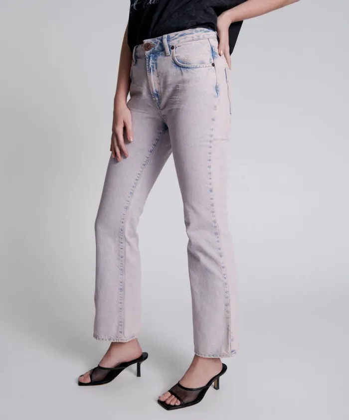 One Teaspoon Denim Jeans Women Pink Haze Charlie Flares