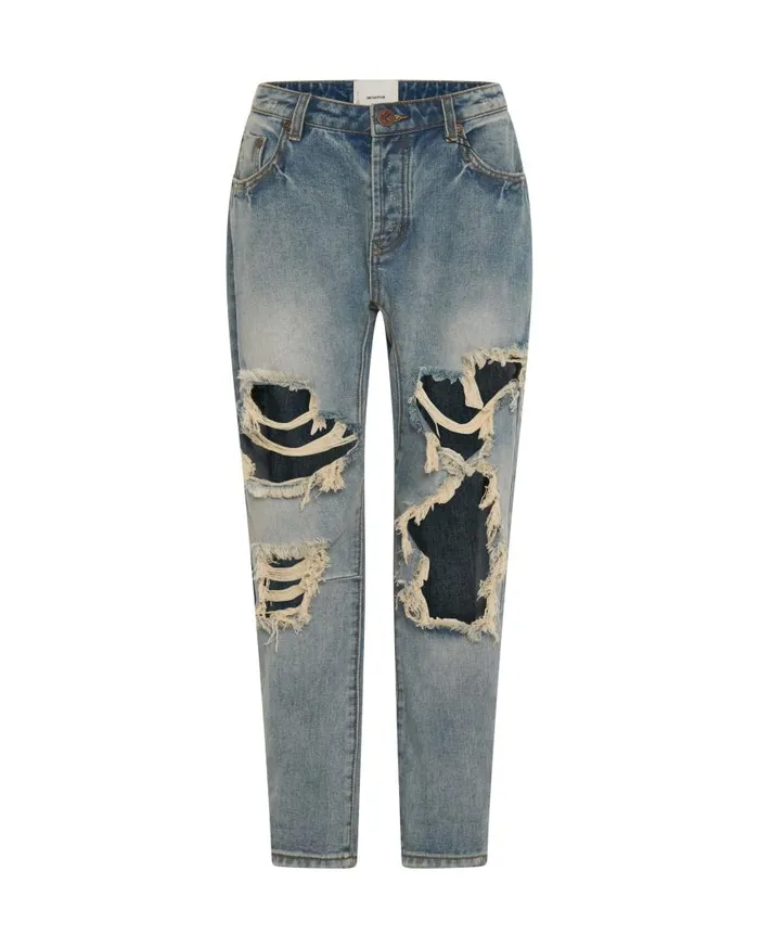 One Teaspoon Denim Jeans Women Sunbleach Blue Saints Boyfriend Jeans Blue