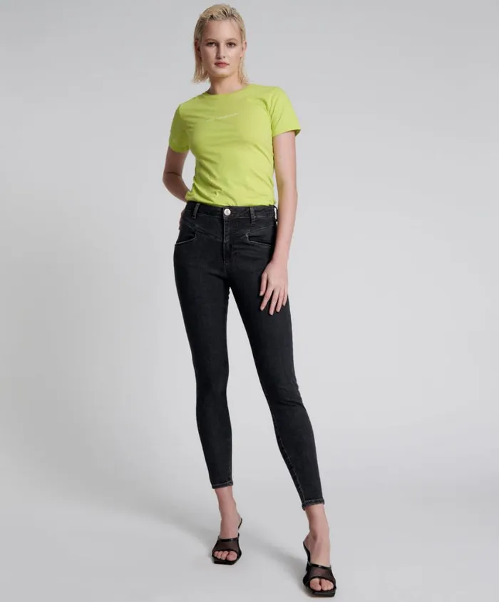 One Teaspoon Denim Jeans Women Worn Black Preachers High Waist Skinny Jean