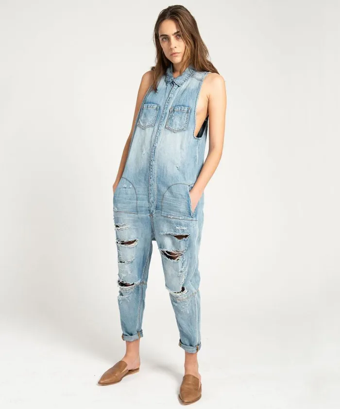 One Teaspoon Denim Jumpsuits Women Blue Jane Braxton Utility Suit OneTeaspoon