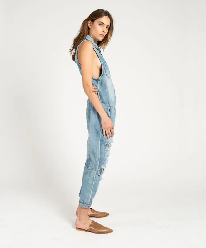 One Teaspoon Denim Jumpsuits Women Blue Jane Braxton Utility Suit OneTeaspoon