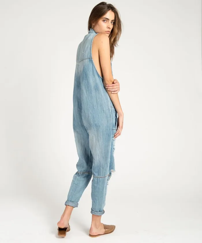 One Teaspoon Denim Jumpsuits Women Blue Jane Braxton Utility Suit OneTeaspoon