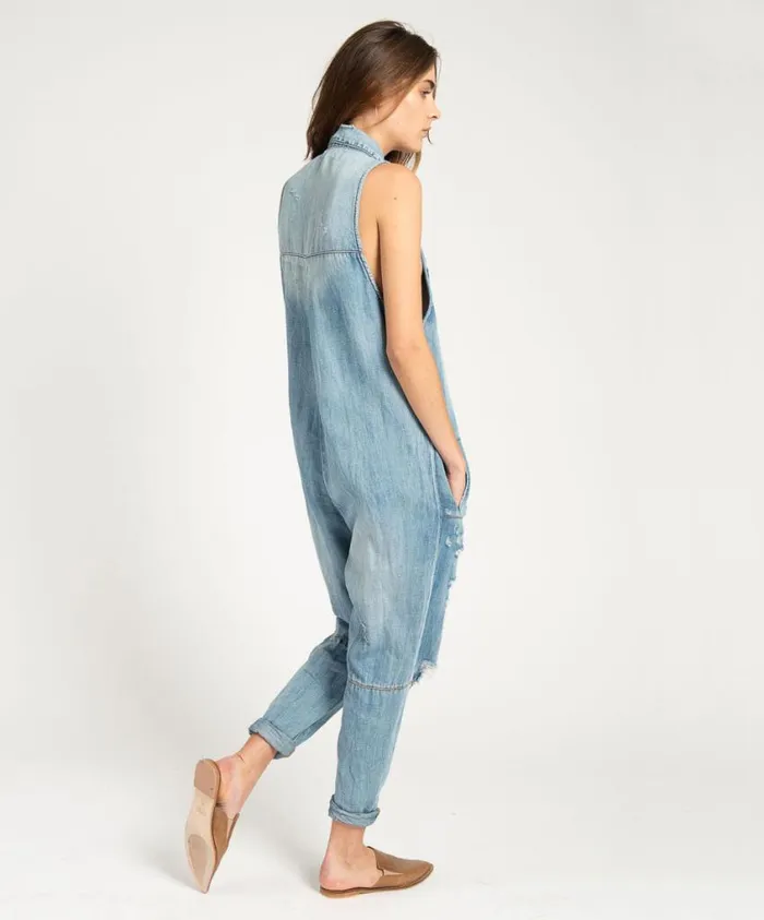 One Teaspoon Denim Jumpsuits Women Blue Jane Braxton Utility Suit OneTeaspoon
