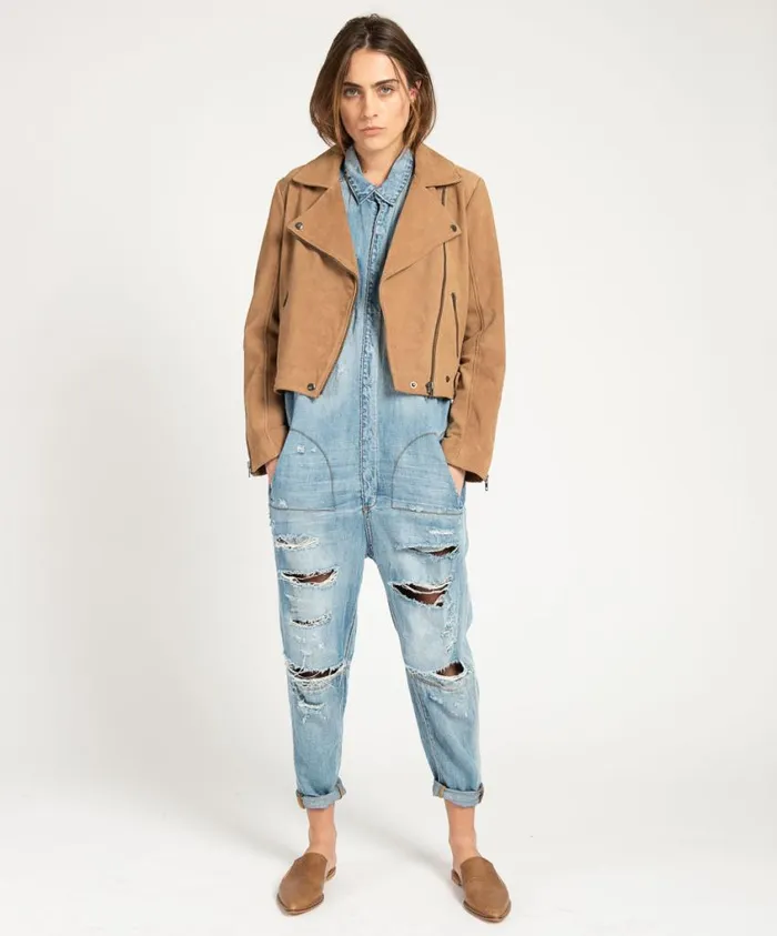 One Teaspoon Denim Jumpsuits Women Blue Jane Braxton Utility Suit OneTeaspoon