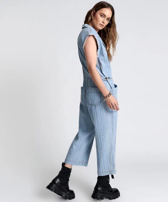 One Teaspoon Denim Jumpsuits Women On Repeat Safari Camp Overalls