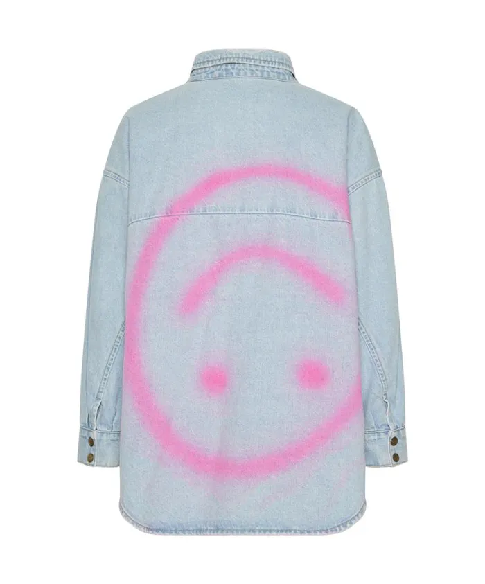 One Teaspoon Denim Shirts Women Bel Air Blue Smile On Daria Shirt