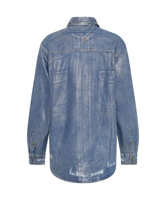 One Teaspoon Denim Shirts Women Blue Future Everyday Denim Shirt