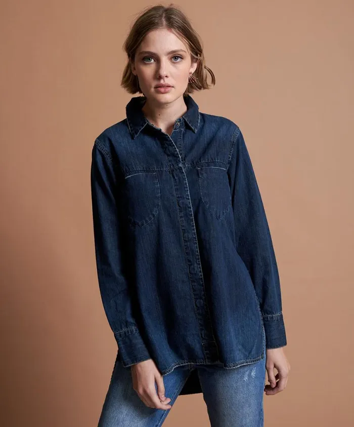 One Teaspoon Denim Shirts Women Cowboy Stone Cold Denim Shirt OneTeaspoon Cult Denim and Apparel