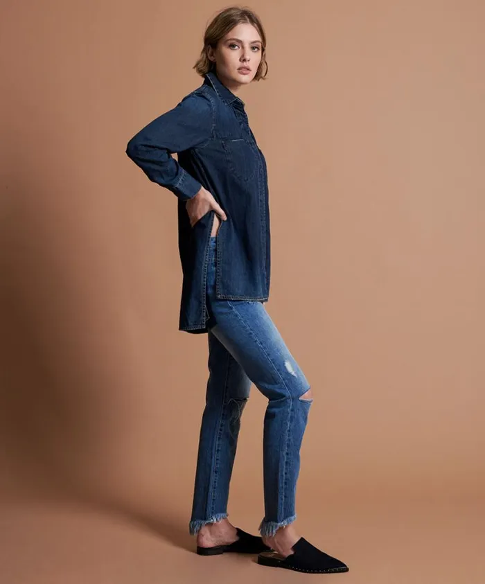 One Teaspoon Denim Shirts Women Cowboy Stone Cold Denim Shirt OneTeaspoon Cult Denim and Apparel