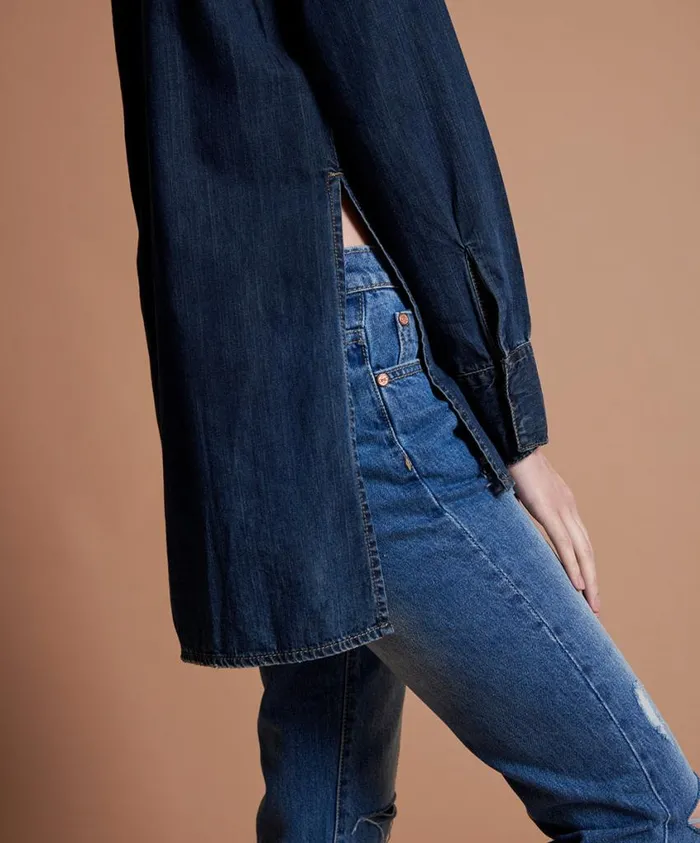 One Teaspoon Denim Shirts Women Cowboy Stone Cold Denim Shirt OneTeaspoon Cult Denim and Apparel