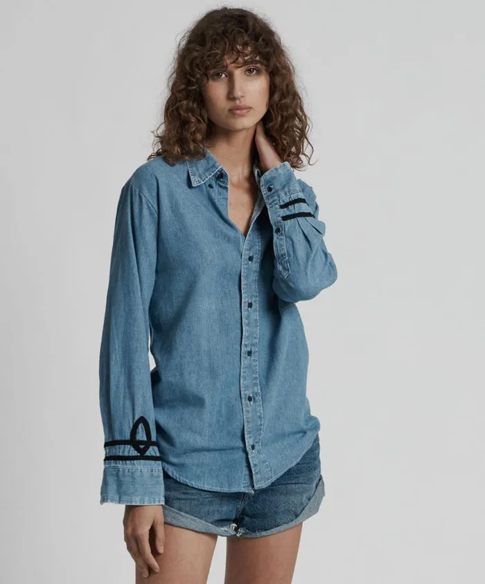 One Teaspoon Denim Shirts Women El Capitan Vintage Shirt 8211 Denim Shirts