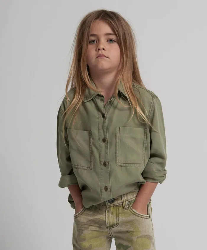 One Teaspoon Denim Shirts Women Kids Camo Soho Tencel Shirt OneTeaspoon