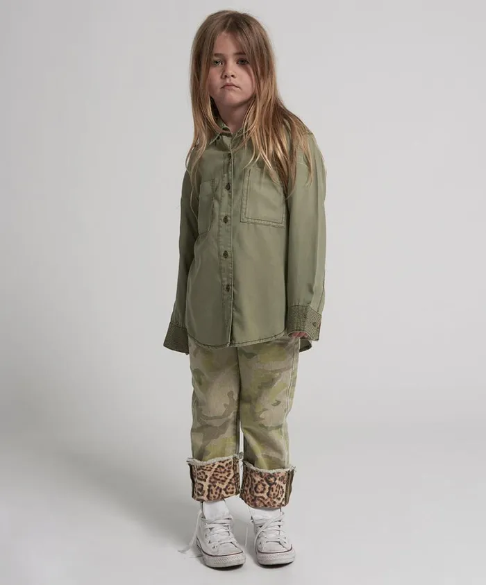 One Teaspoon Denim Shirts Women Kids Camo Soho Tencel Shirt OneTeaspoon