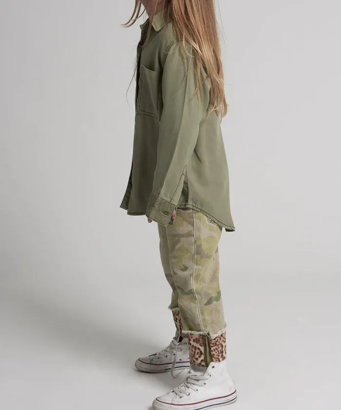 One Teaspoon Denim Shirts Women Kids Camo Soho Tencel Shirt OneTeaspoon