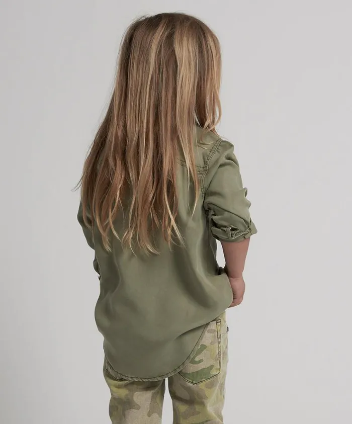 One Teaspoon Denim Shirts Women Kids Camo Soho Tencel Shirt OneTeaspoon