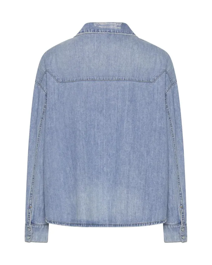 One Teaspoon Denim Shirts Women Revolver Oversized Denim Shirt