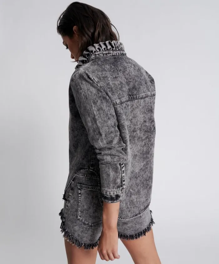 One Teaspoon Denim Shirts Women Rodeo Grey Chrysler Shirt