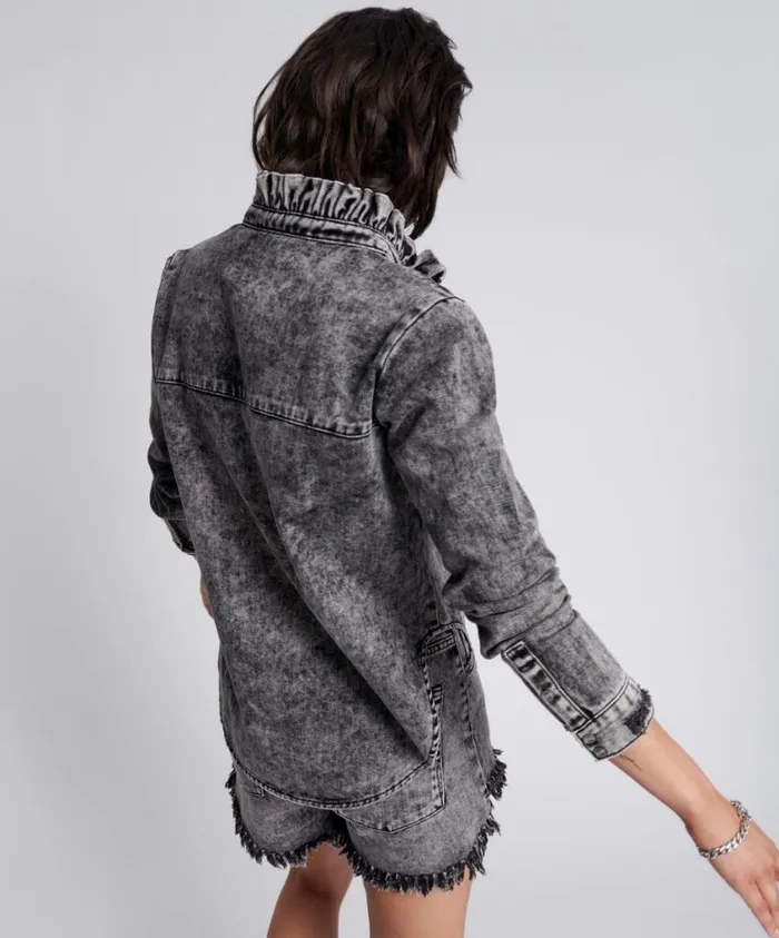 One Teaspoon Denim Shirts Women Rodeo Grey Chrysler Shirt