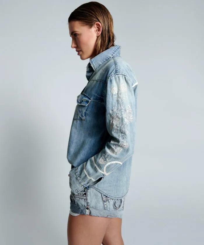 One Teaspoon Denim Shirts Women Wolfgang Western Shirt