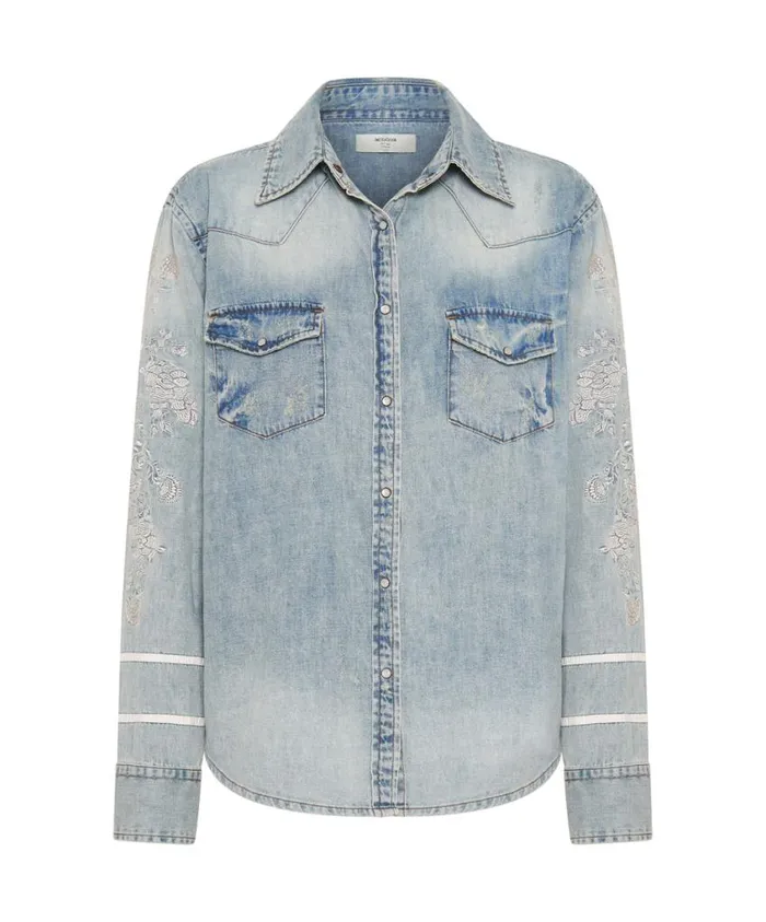One Teaspoon Denim Shirts Women Wolfgang Western Shirt