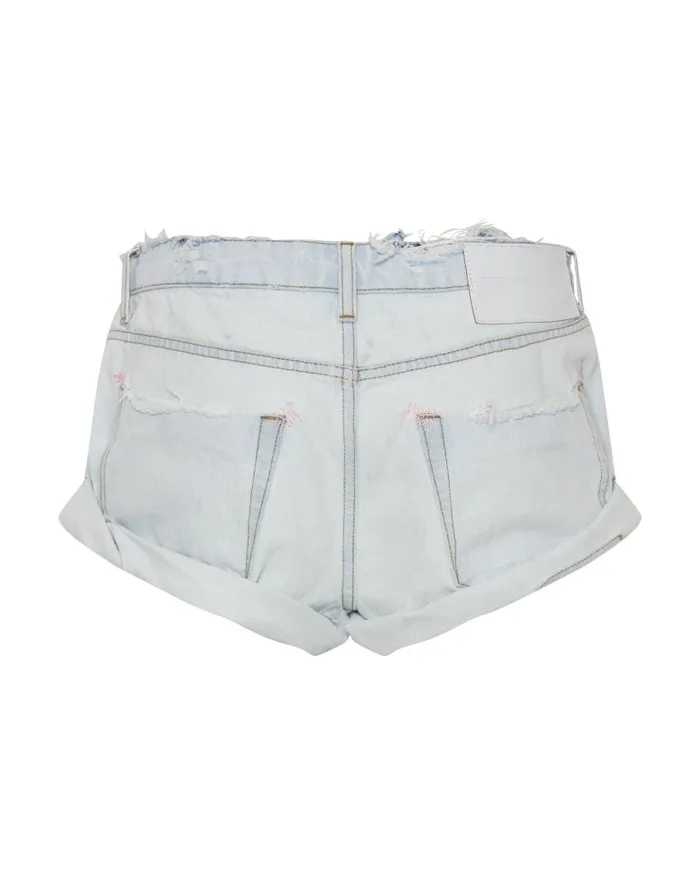 One Teaspoon Denim Shorts Women Bel Air Blue Bandits Low Waist Denim Short