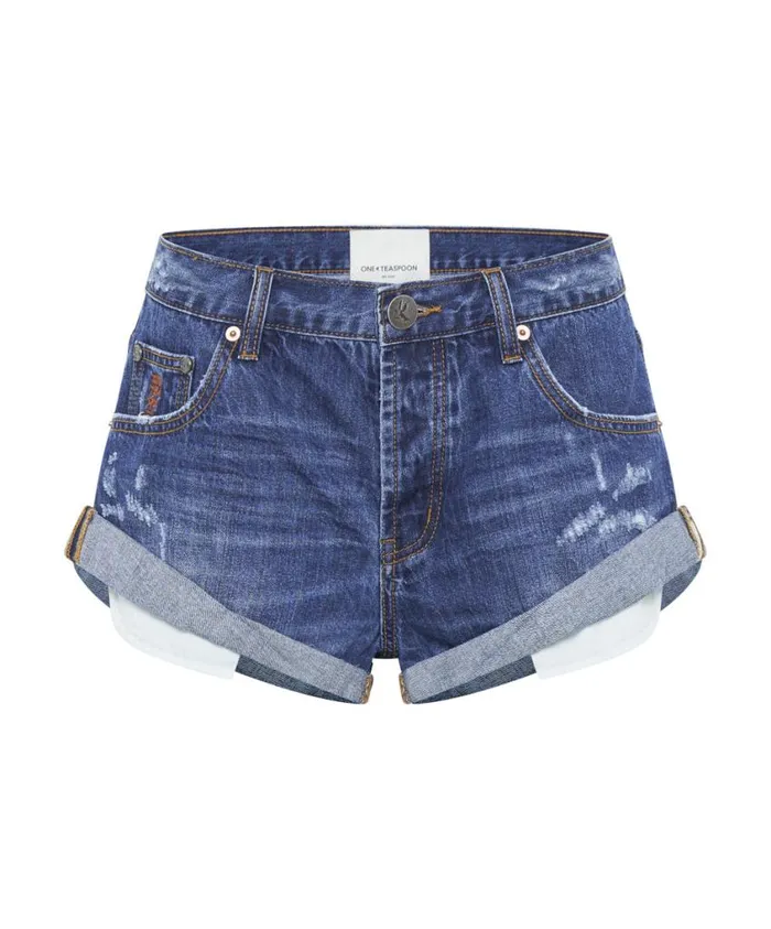 One Teaspoon Denim Shorts Women Bluemoon Bandit Low Waist Denim Short