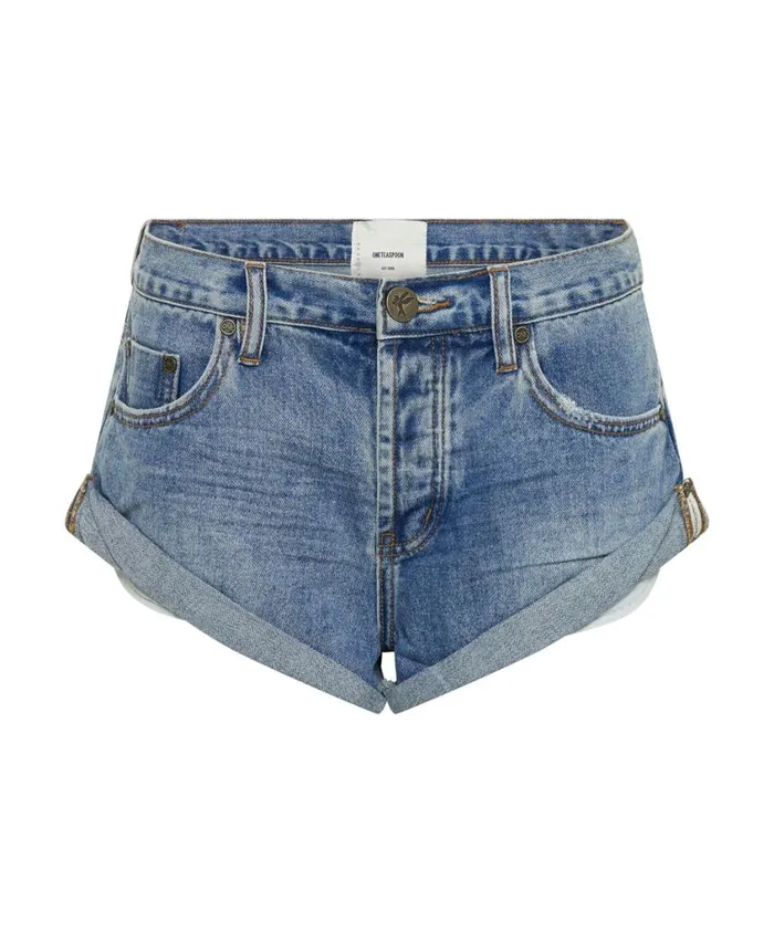 One Teaspoon Denim Shorts Women Cobaine Bandits Low Waist Denim Shorts