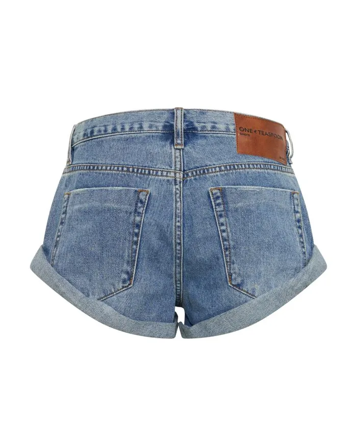 One Teaspoon Denim Shorts Women Cobaine Bandits Low Waist Denim Shorts