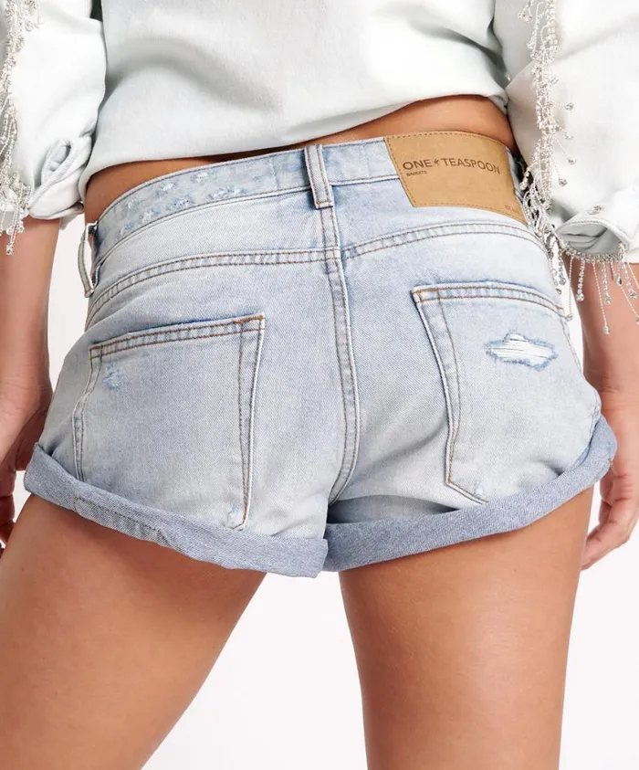 One Teaspoon Denim Shorts Women Dream Bandit Low Waist Denim Short