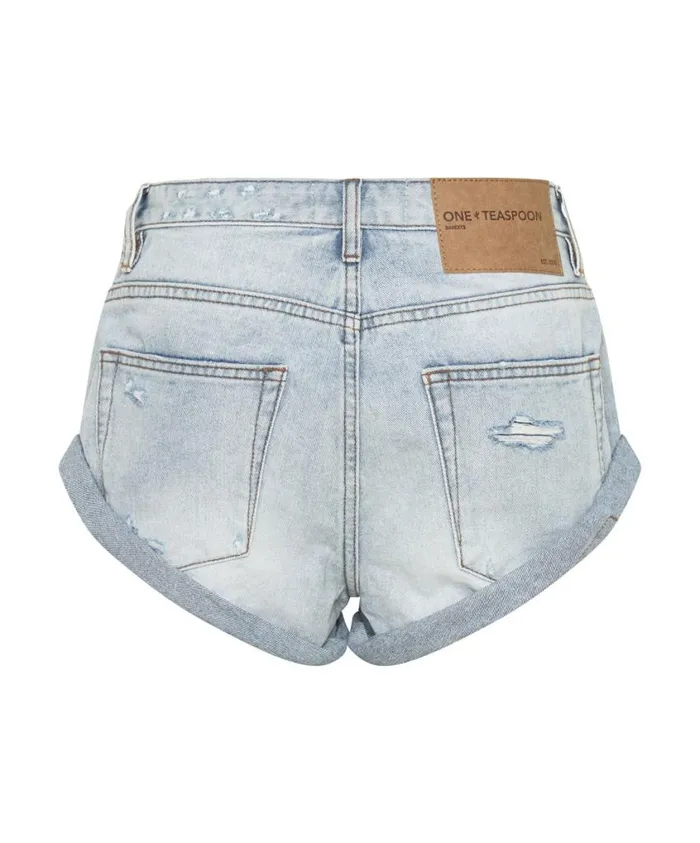 One Teaspoon Denim Shorts Women Dream Bandit Low Waist Denim Short
