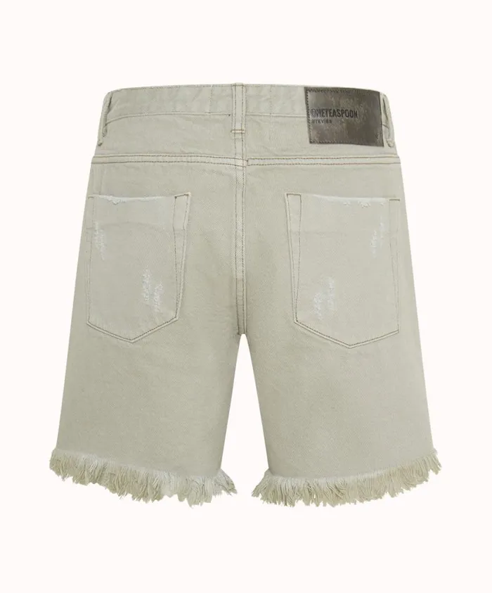 One Teaspoon Denim Shorts Women Faded Khaki Stevies Boyfriend Short
