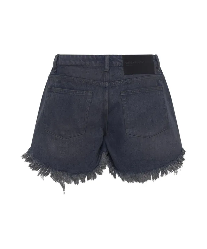 One Teaspoon Denim Shorts Women Fox Black Marlons Low Waist Denim Shorts