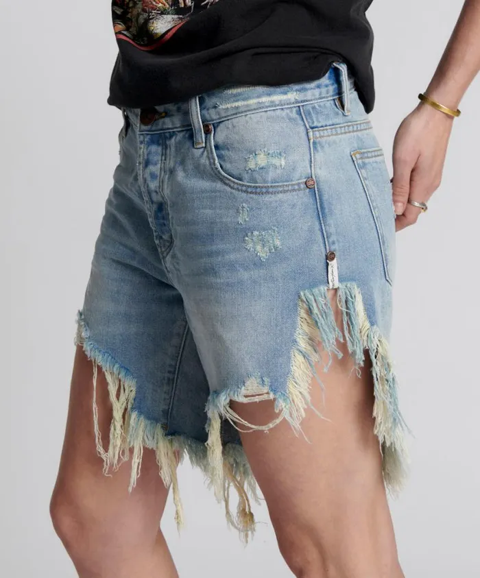 One Teaspoon Denim Shorts Women Hendrixe Frankies Long Length Denim Short