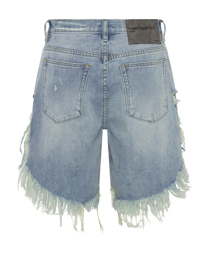 One Teaspoon Denim Shorts Women Hendrixe Frankies Long Length Denim Short