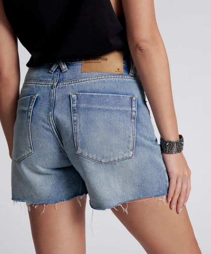 One Teaspoon Denim Shorts Women Hendrixe Legend Mom Fit Denim Short