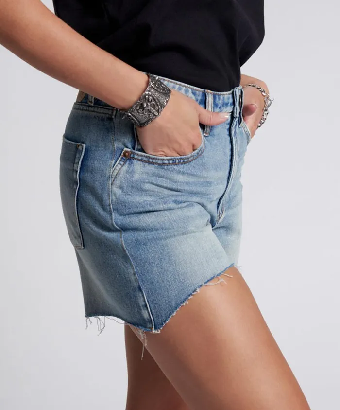 One Teaspoon Denim Shorts Women Hendrixe Legend Mom Fit Denim Short